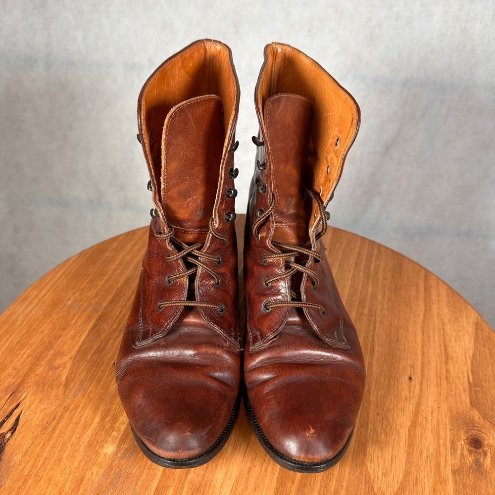 Joan & David vintage Lace Up Boots Women Size 8 Brown Good Leather Victorian - Picture 3 of 14